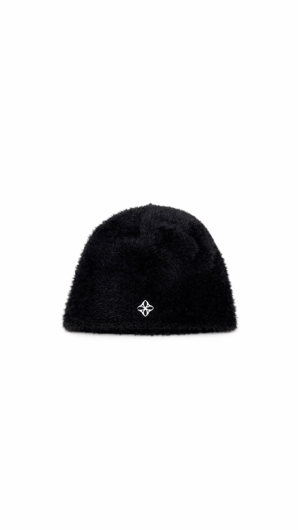 BLACK MOHAIR BEANIE